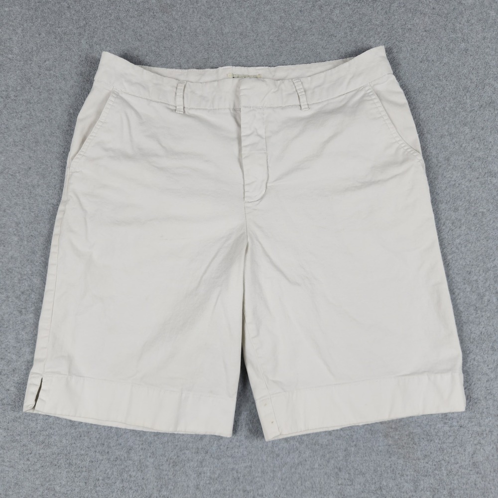 Cherokee Chino Shorts Women 14 White Cotton Stretch Twill Flat Front Casual Wear